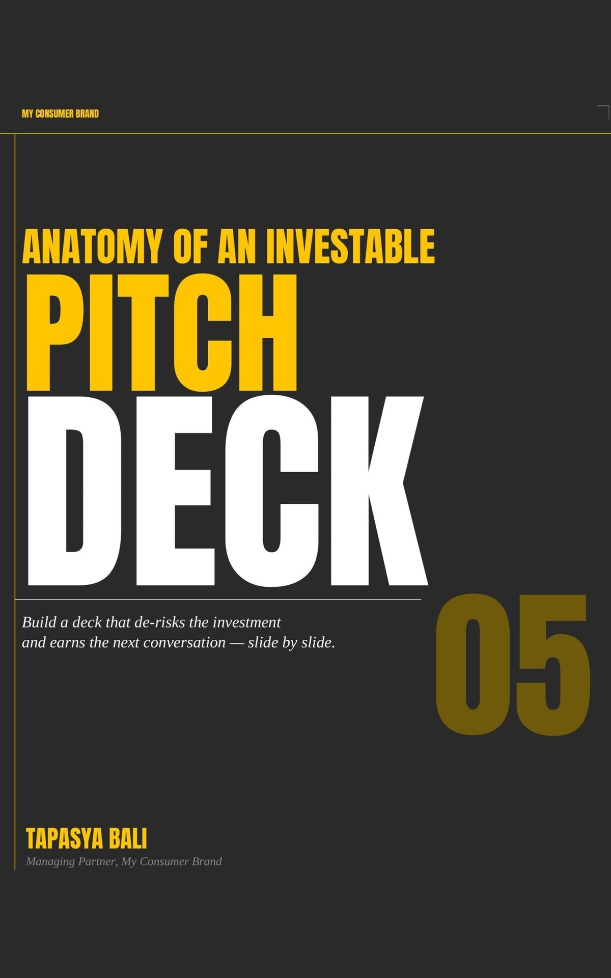Pitch Deck Blueprint - my consumer brand